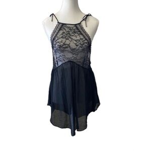 Victoria's Secret Black Lace Sheer Chemise
